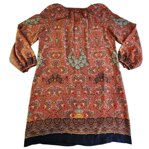 Robert Graham 100% Silk Sheath Tunic Dress Multicolor Paisley Boho Womens 14 - Picture 2 of 10