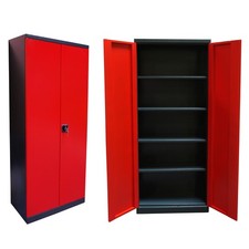 Werkzeugschrank Werkstattschrank Schrank Universal 192x78x58cm anthrazit / rot