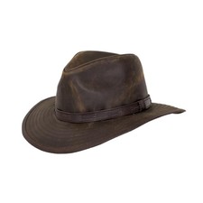 Unisex-Adult Durable Water-Resistant Western-Style Wide Brim Small Brown