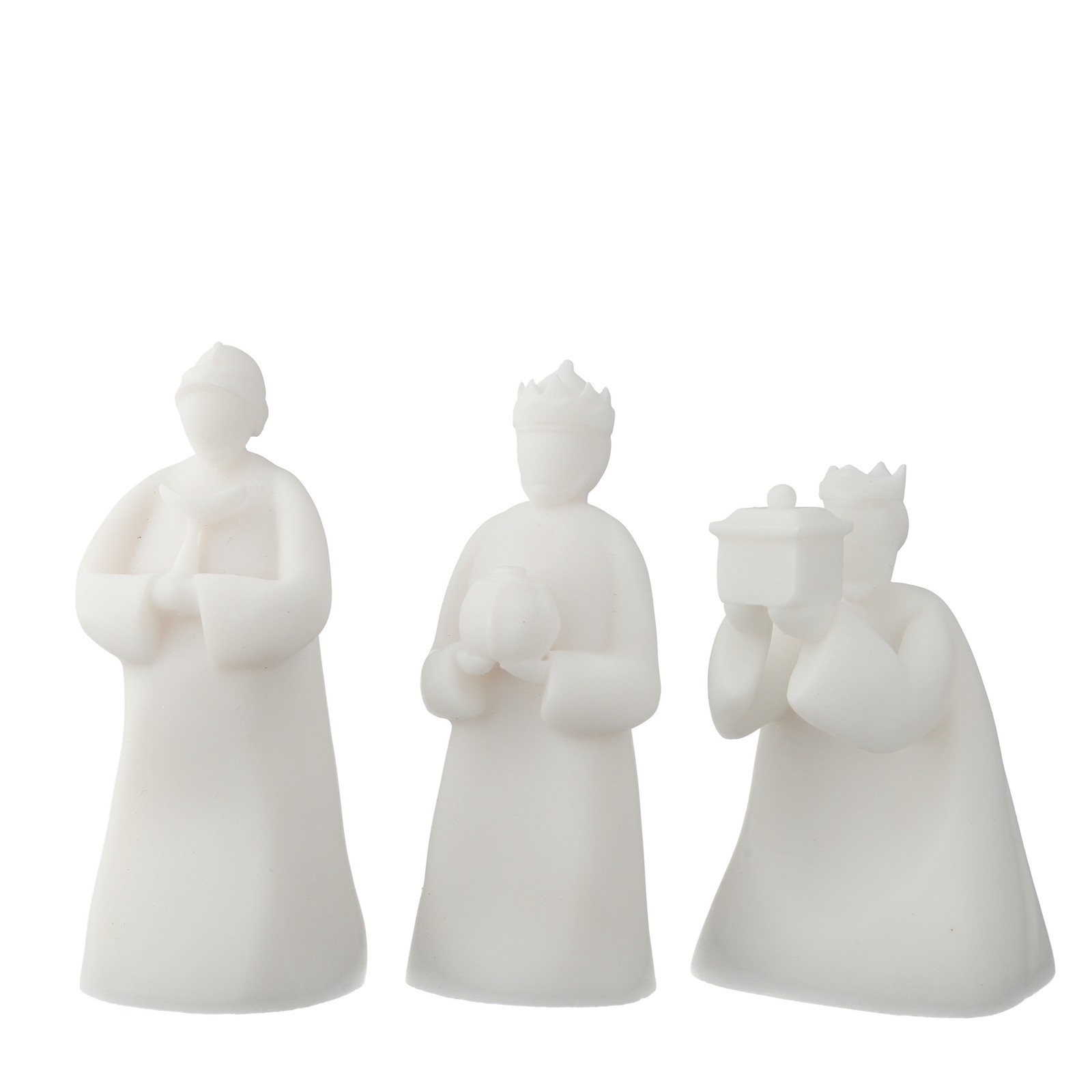 Rois mages en albâtre blanc pour crèche de Noël moderne de 12cm