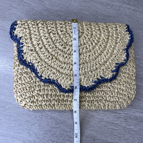 Bolso sin asas/bolsos de mano de ganchillo de papel para mujer Johnnie-O verano nuevos sin etiquetas - Imagen 8 de 11