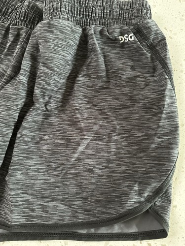 DSG Girls Shorts XL (16) Lightweight Wicking Activewear Heather Black & Gray - Picture 4 of 5