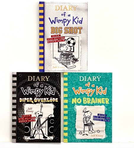 Diary of a Wimpy Kid Book Lot 3 No Brainer Big Shot Diper Overload 16 17 18 - Picture 2 of 6
