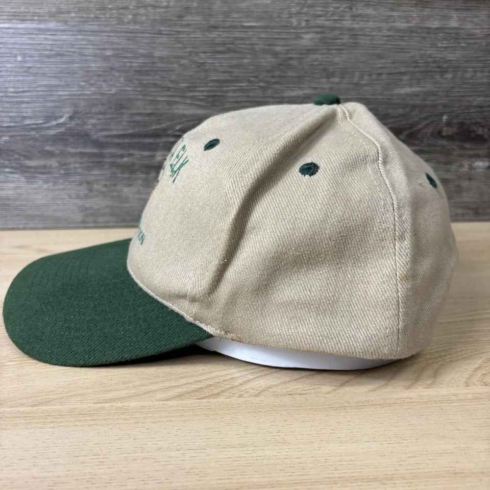 Minnesota Elk Breeders Association Hat Cap Snap Back Tan Green Embroidered Mens - Image 4 of 4