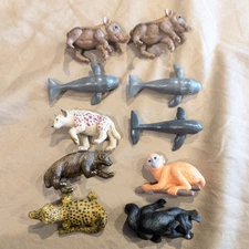 Yowie Toy Animal Lot Visayan Warty Pig Piglet Yellow Bellied Glider Baby Manatee