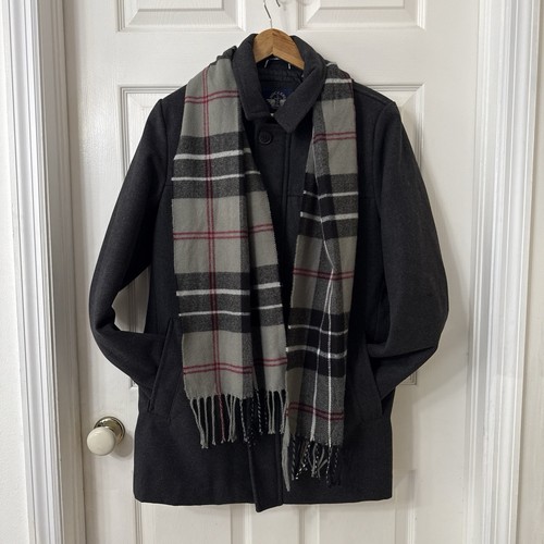 Dockers Men’s Gray Jacket Wool Blend Pocket With Scarf Sz Small - Picture 2 of 18