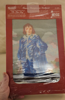 ウェア Gainsborough Vintage WonderArt Needlepoint Kit Blue Boy Gainsborough 12