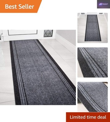 Robuster 6 Fuß Grau Gummirücken Flur Läufer Teppich - Ideal für stark frequentierte Bereiche