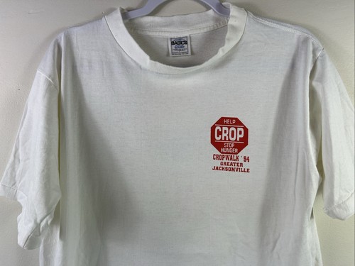 Vintage Basics T-Shirt 1994 Size Large Single Stitch White Sponsors Crop Walk - Bild 7 von 14