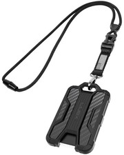 Badge Holder with Heavy Duty Breakaway Lanyard, Carbon Fiber-Texture, Durable ID
