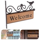  Willkommensschild Haustür Wandhängedekoration Eisenvogel Wanddekoration