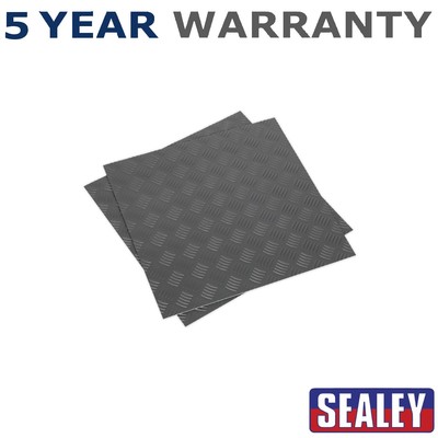 Sealey Vinylbodenfliese mit Peel & Stick Rückseite Silber Trittplatte 16er Pack