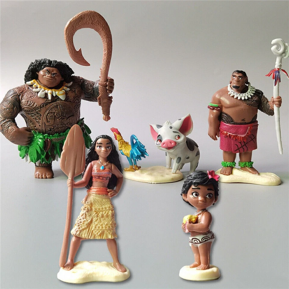 6er Vaiana Moana Figuren Spielzeug Minifiguren Tortendeko Tortenfigur Dekoration - Bild 2 von 4