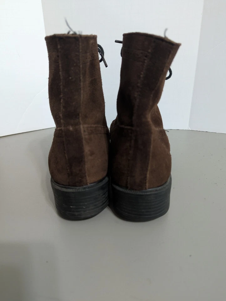 Botas al tobillo Eddie Bauer para mujer talla 9,5 punta de ala con cordones, gamuza marrón Foto 4 de 4
