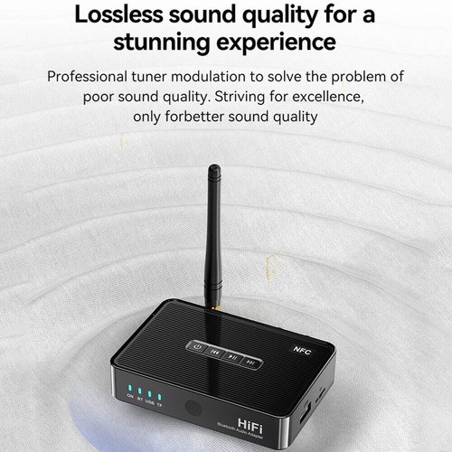 Bluetooth 5.4 Receiver NFC Wireless Cinch auf 3,5mm 6,5mm Aux Audio Stereo Adapter - Bild 5 von 16