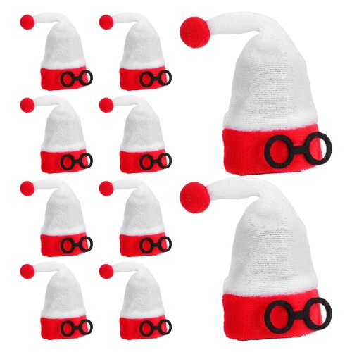 Decoraciones de botellas de vino 10 piezas: decoraciones de mini sombrero de Santa - adornos de botellas de vino - Imagen 4 de 20