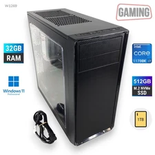 Custom RGB Gaming PC Desktop i7-11700K 32GB RAM 512GB SSD 1TB HDD Windows 11 Pro