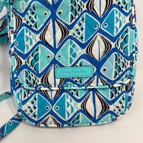 Vera Bradley Go Fish Blue Mini Hipster/Cross Body Purse Handbag - Picture 2 of 10