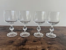4 Vintage Bohemia Crystal Crystalex Belfast Wine Glasses 5.75" Discontinued Set