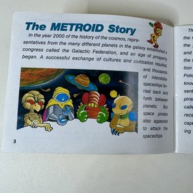 Manual de instrucciones Nintendo NES Metroid solo original aut&eacute;ntico