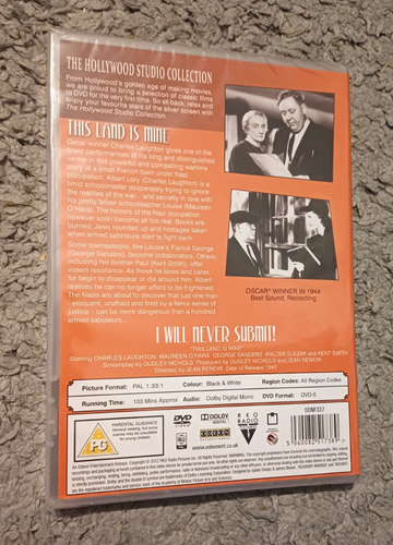THIS LAND IS MINE (1943) Jean Renoir Maureen O'Hara film uk DVD NEW & SEALED - Imagen 2 de 2
