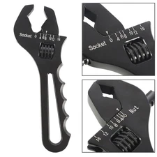 For Hose End Fitting 3AN-16AN Black Adjustable Wrench Aluminum Tool Spanner