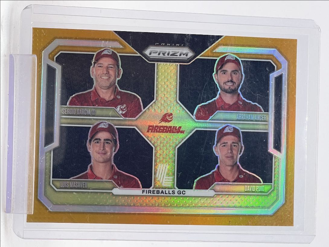 ABRAHAM ANCER DAVID PUIG 2025 PRIZM LIV GOLD FIREBALLS GC /10 Q3562