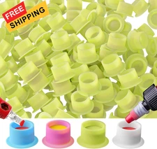200pcs Tattoo Ink Cup Green Disposable Silicone Pigment 