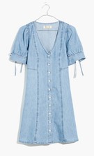 Madewell Button Front Denim Mini Dress Tencel Lyocell Size 4