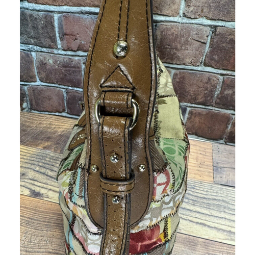 Vintage Etienne Aigner Tuscon Patchwork Canvas Shoulder Bag Tote Purse Boho - Picture 20 of 20