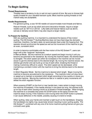 HANDI QUILTER HQ Sixteen User Manual - COIL BINDER - TOUGH COVERS - Bild 7 von 7