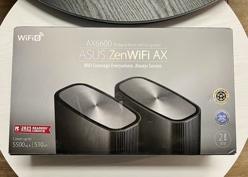 ASUS ZenWiFi AX6600 Whole-Home Tri-Band Mesh WiFi 6 System (XT8) - Black 2 pack - Afbeelding 2 van 14