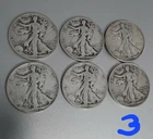lot of 6 walking liberty half dollars