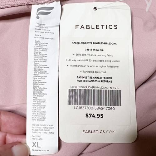 NWT Fabletics Cashel Foldover Powerform Leggings Dusty Pink Women’s Sz XL - Picture 7 of 7