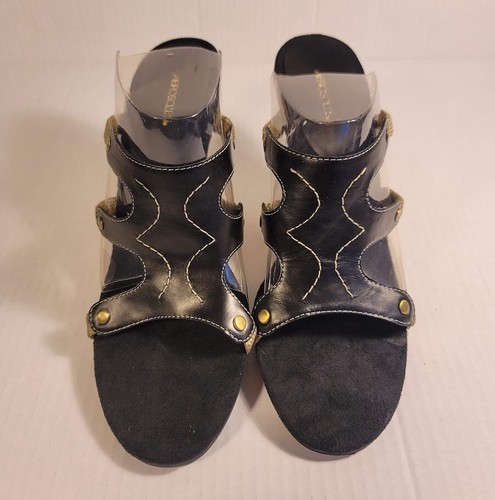 New Black Aerosoles Teal of Approval Wedge Heel Women's Sandals Size 10 - Picture 4 of 12