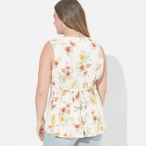 Torrid Rayon Tank Damen Übergröße 26/4x ärmellose Taille Detailkrawatte hinten - Bild 5 von 10