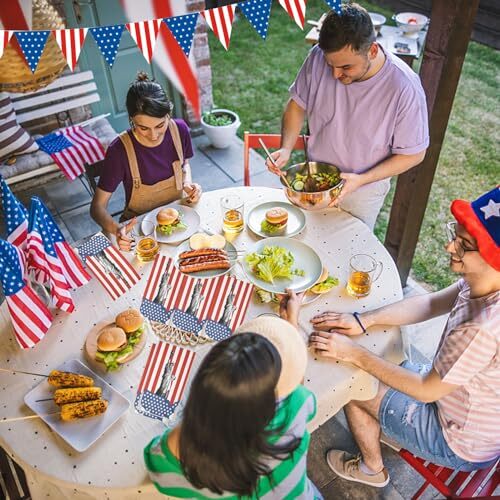 American Flag Patriotic Guest Napkins 3-Ply Napkins Disposable 4th Of July 100 - Picture 7 of 7