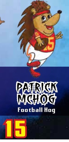 RARE Patrick McHog Hedge Hogz CHIEFS 15 Mahomes SUPER BOWL Go Hog Wild Keychain