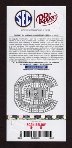 2017 SEC FOOTBALL CHAMPIONSHIP Full Ticket GEORGIA vs AUBURN 12/2/2017 + FanFare - Picture 2 of 13