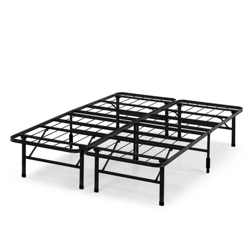 Platform Bed Frame Queen Black Metal Tool-Free Assembly Mattress Foundation - Picture 2 of 10
