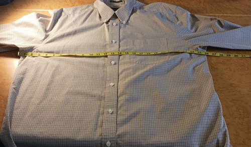 Eddie Bauer Men's XL 17/37 Dress Shirt Long Sleeve Wrinkle Resistant Cotton GUC - Picture 12 of 18