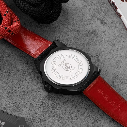 OHSEN Fashion Casual Men Quartz Watch Sports Canvas Leather Strap Gift - Picture 5 of 7