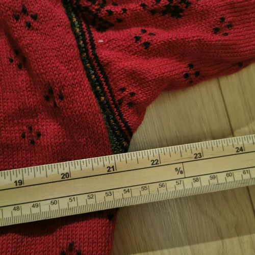 Dale Of Norway Jacket Womens XL Red Snap Button 100% Wool Fair Isle Cardigan - Picture 6 of 7