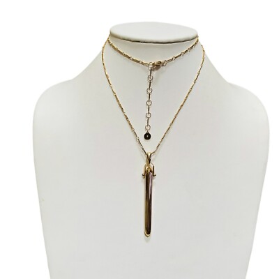 Stella Dot Rebel Necklace Long Chain Pendant Statement Goldtone