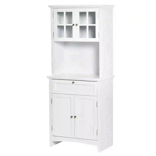 Kitchen Cupboard, Wooden Storage Cabinet with Framed Glass Door, Drawer, - Picture 11 of 12