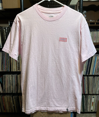 HUF - Skateboarding - Mens MEDIUM - Short Sleeve PINK Crew Neck Shirt * EX