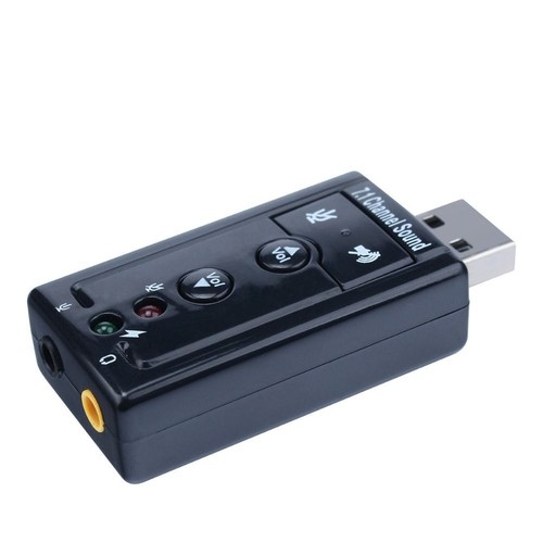 3D Virtual Mini USB Sound Card 7.1 12Mbps USB 2.0 External Sound Card Notebook - Photo 4/11