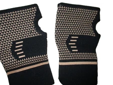 Copper Compression Gloves - Rayon Charcoal and Copper Size Medium