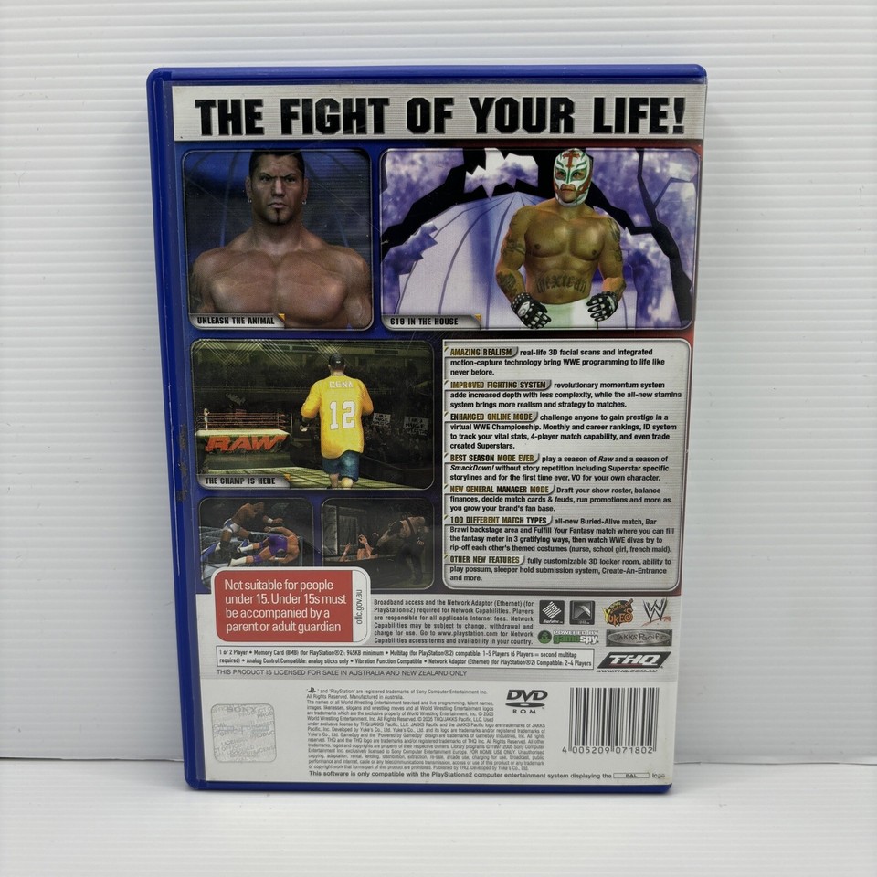 WWE Smackdown Vs Raw 2006 PS2 PlayStation 2 PAL No Manual Free Tracked