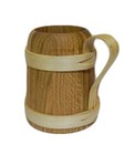 Wood Oak Beer Mug Cup 1 Pint - Very Solid Wooden Father's Day Gift 0.5 L M8